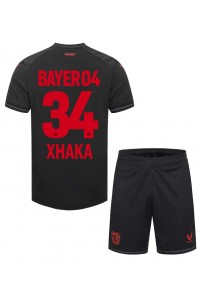 Fotbalové Dres Bayer Leverkusen Granit Xhaka #34 Dětské Domácí Oblečení 2023-24 Krátký Rukáv (+ trenýrky)